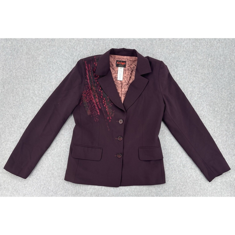 Christian Lacroix BAZAR France Virgin Wool Embroidered Art Blazer 42